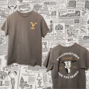 Gray Yellowstone Graphic Tee, Adult Size Medium
